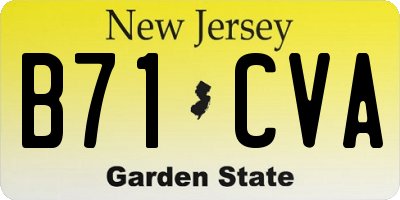 NJ license plate B71CVA