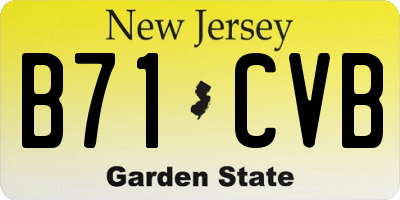 NJ license plate B71CVB