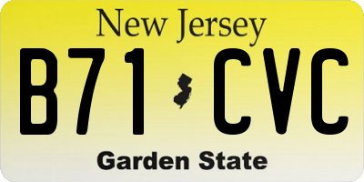 NJ license plate B71CVC