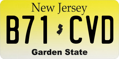 NJ license plate B71CVD