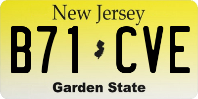 NJ license plate B71CVE