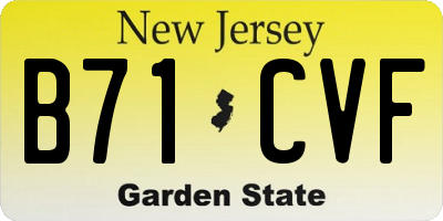 NJ license plate B71CVF