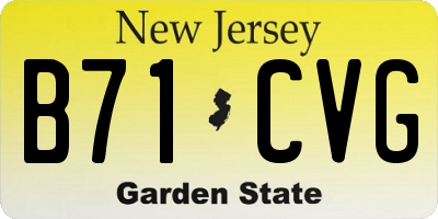 NJ license plate B71CVG