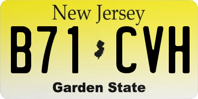 NJ license plate B71CVH