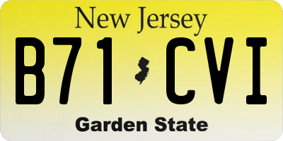 NJ license plate B71CVI
