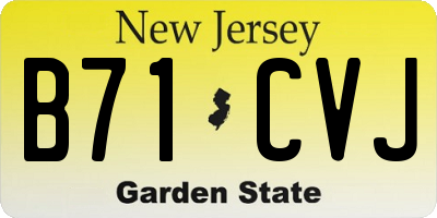 NJ license plate B71CVJ