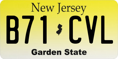 NJ license plate B71CVL