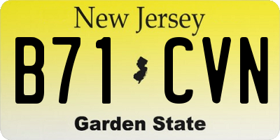 NJ license plate B71CVN