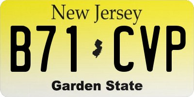 NJ license plate B71CVP