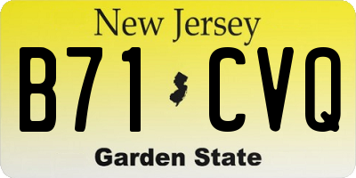 NJ license plate B71CVQ