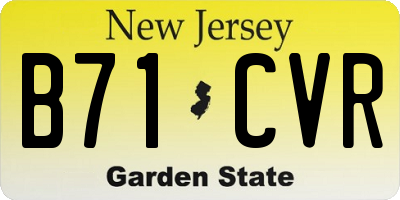 NJ license plate B71CVR