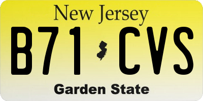 NJ license plate B71CVS