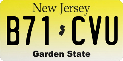 NJ license plate B71CVU