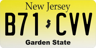 NJ license plate B71CVV