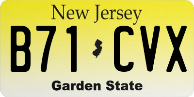 NJ license plate B71CVX