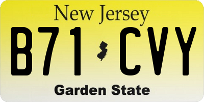 NJ license plate B71CVY