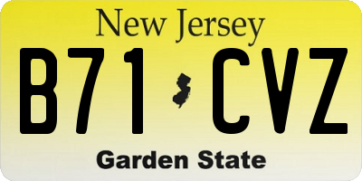 NJ license plate B71CVZ
