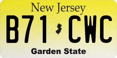 NJ license plate B71CWC