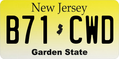 NJ license plate B71CWD