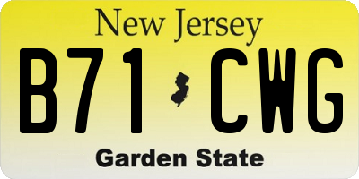 NJ license plate B71CWG