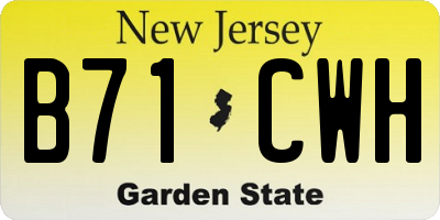 NJ license plate B71CWH