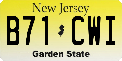 NJ license plate B71CWI