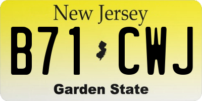 NJ license plate B71CWJ