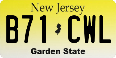 NJ license plate B71CWL