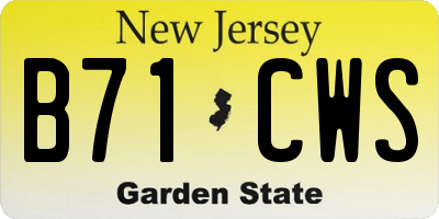 NJ license plate B71CWS