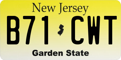 NJ license plate B71CWT
