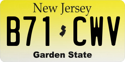 NJ license plate B71CWV