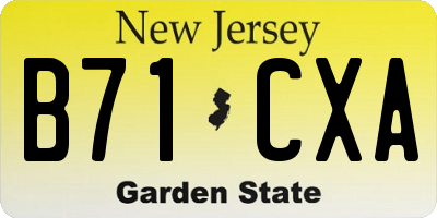 NJ license plate B71CXA