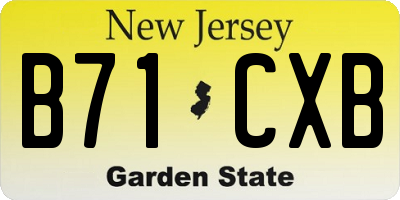 NJ license plate B71CXB
