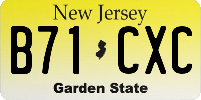 NJ license plate B71CXC