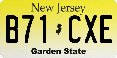NJ license plate B71CXE