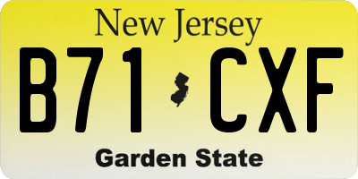 NJ license plate B71CXF