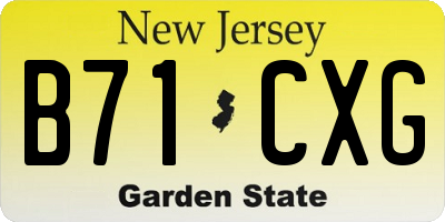 NJ license plate B71CXG