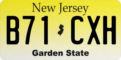NJ license plate B71CXH