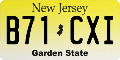 NJ license plate B71CXI