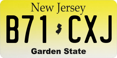 NJ license plate B71CXJ