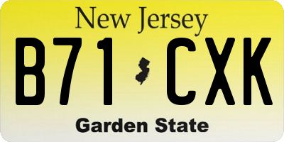 NJ license plate B71CXK