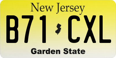 NJ license plate B71CXL