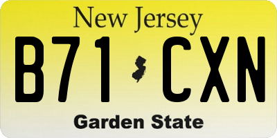 NJ license plate B71CXN