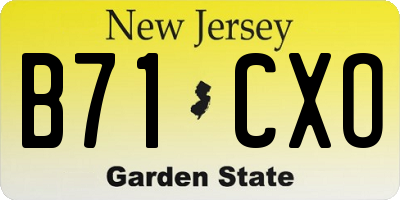 NJ license plate B71CXO
