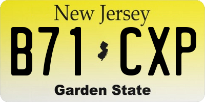 NJ license plate B71CXP