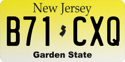 NJ license plate B71CXQ