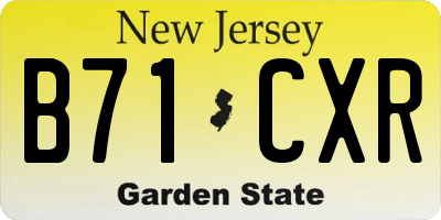 NJ license plate B71CXR