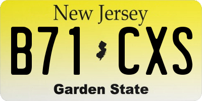 NJ license plate B71CXS