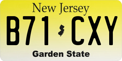 NJ license plate B71CXY