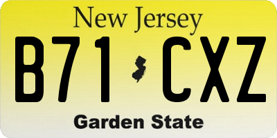NJ license plate B71CXZ